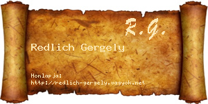 Redlich Gergely névjegykártya